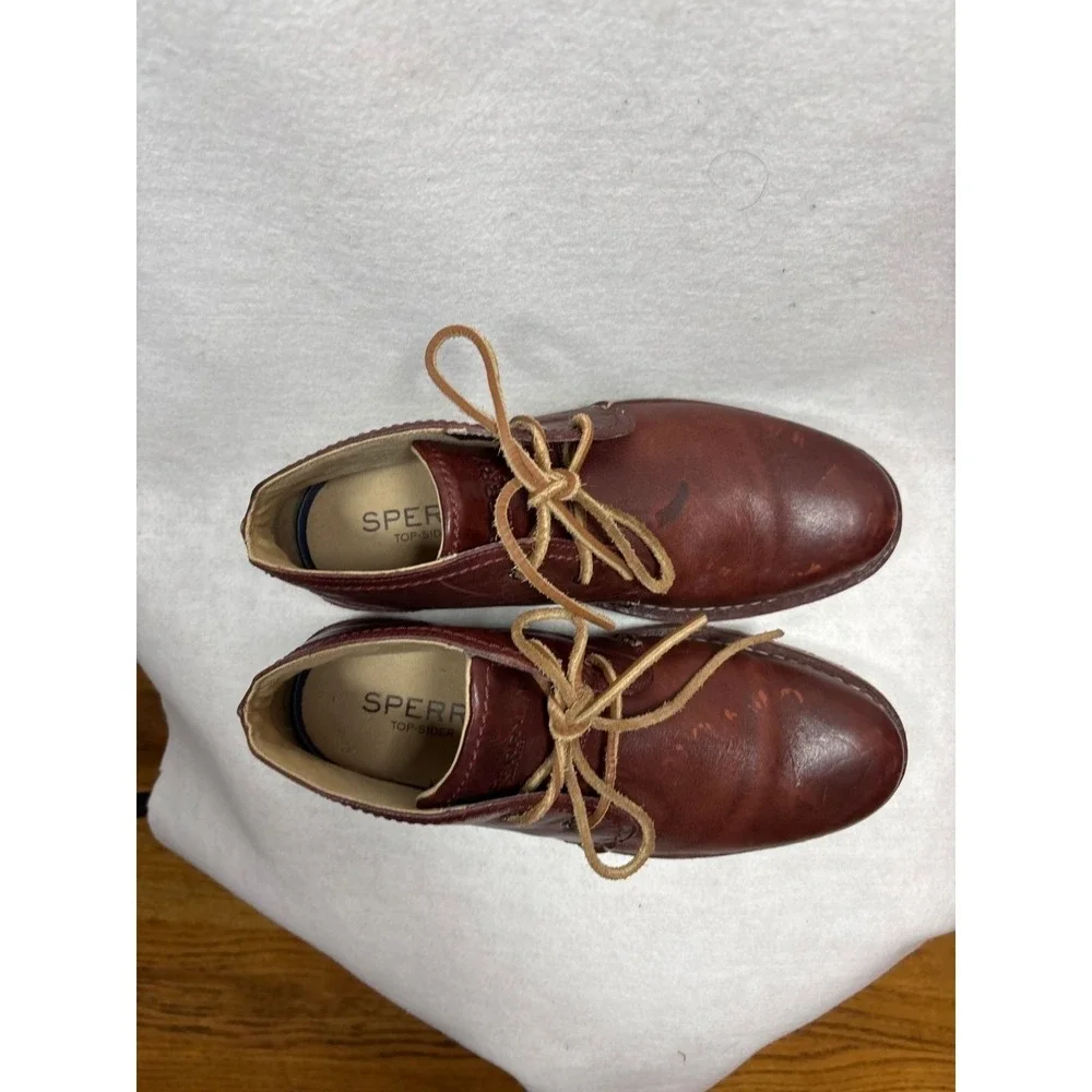 Sperry Mens Leather‎ Chukka Boots Size 9 Brown Lace-Up Casual Shoes